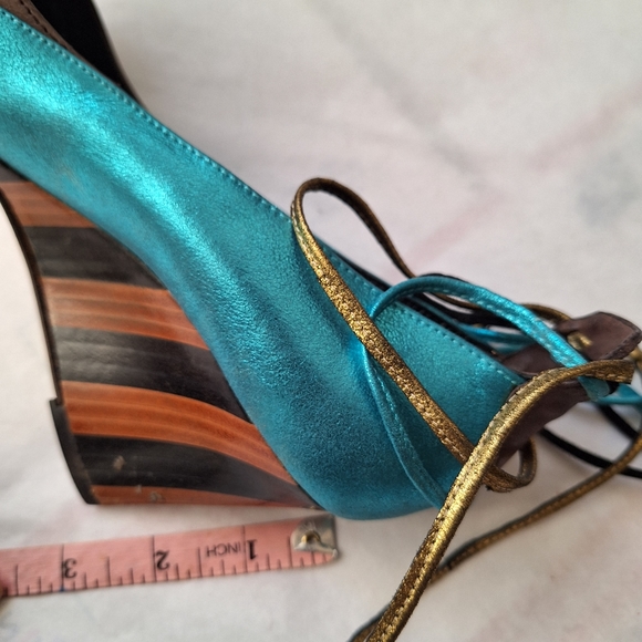 Georgina Goodman Wedge Sandals 37/7 - Picture 4 of 11